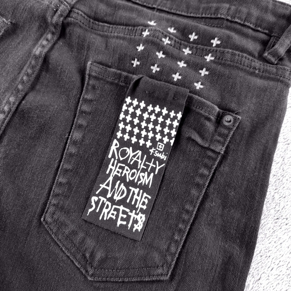 Ksubi Van Winkle Jeans Mens 36 (Fits 32x32) Black Faded Distressed Skinny